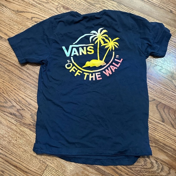 Vans Navy Blue Custom Fit Ombre Tee Size Small - Picture 4 of 4